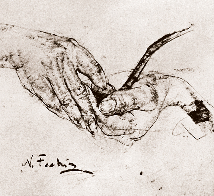 Nicolai Ivanovich Fechin —— 拿烟斗的手